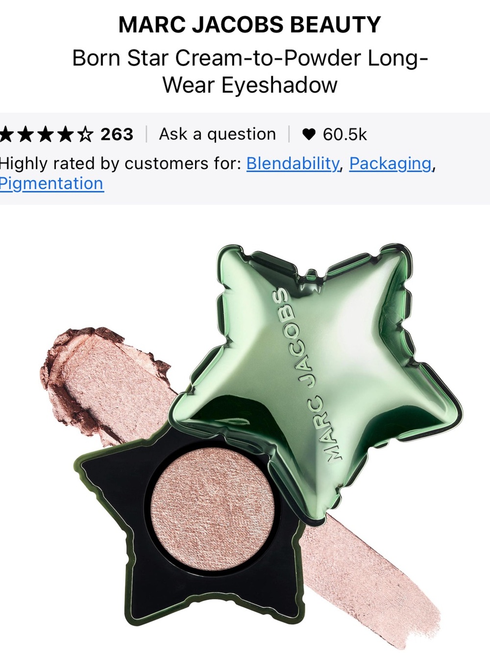 Marc Jacobs born star Metallic Champagne Star Eyeshadow